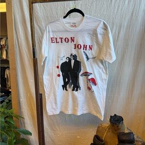 Vintage 80s Elton John boot band shirt